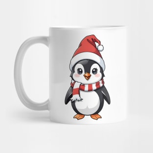 Cute a penguin wearing Santa hats and scarves Mug